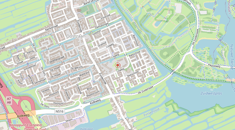 Kaart van de omgeving van de melding