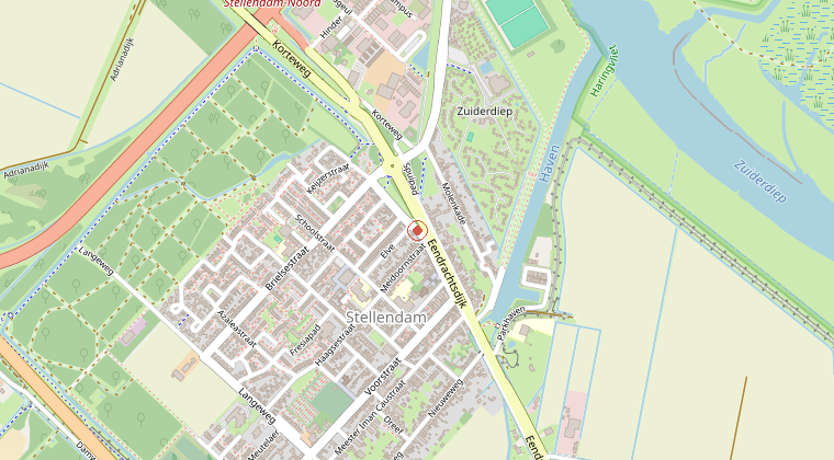 Kaart van de omgeving van de melding