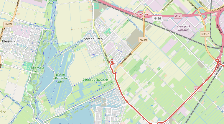 Kaart van de omgeving van de melding