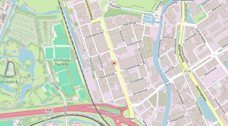 Kaart van de omgeving van de melding