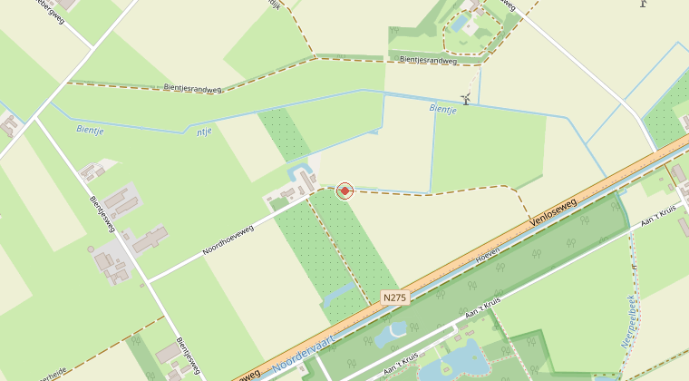 Kaart van de omgeving van de melding