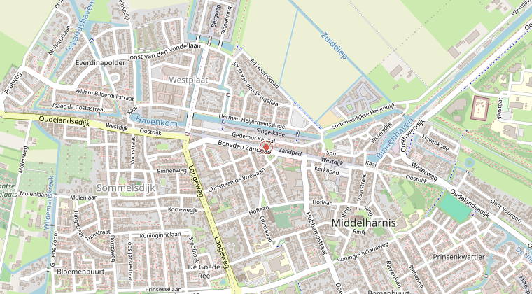 Kaart van de omgeving van de melding