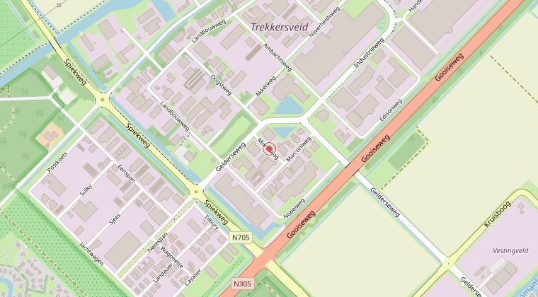 Kaart van de omgeving van de melding