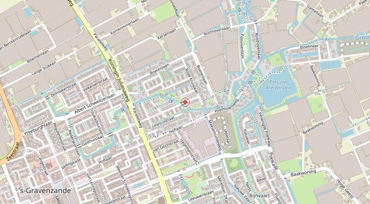 Kaart van de omgeving van de melding