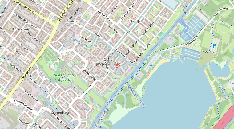 Kaart van de omgeving van de melding