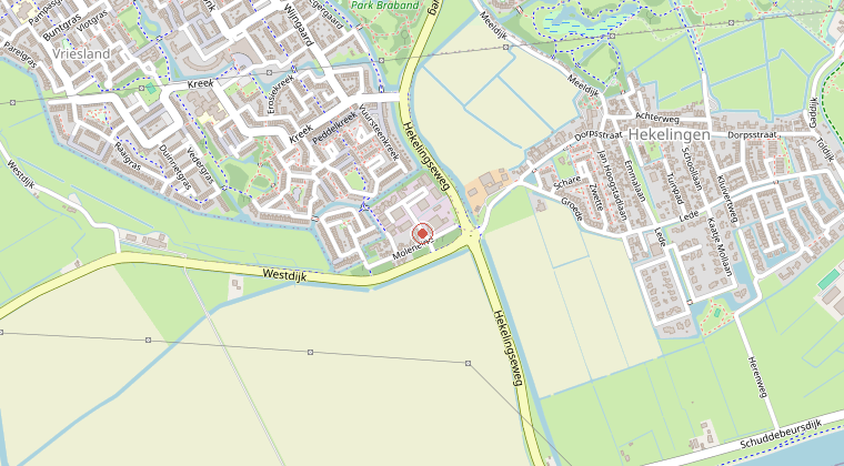 Kaart van de omgeving van de melding