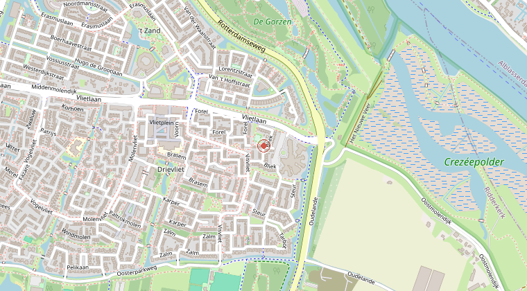 Kaart van de omgeving van de melding