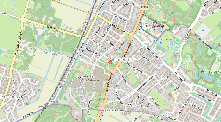 Kaart van de omgeving van de melding