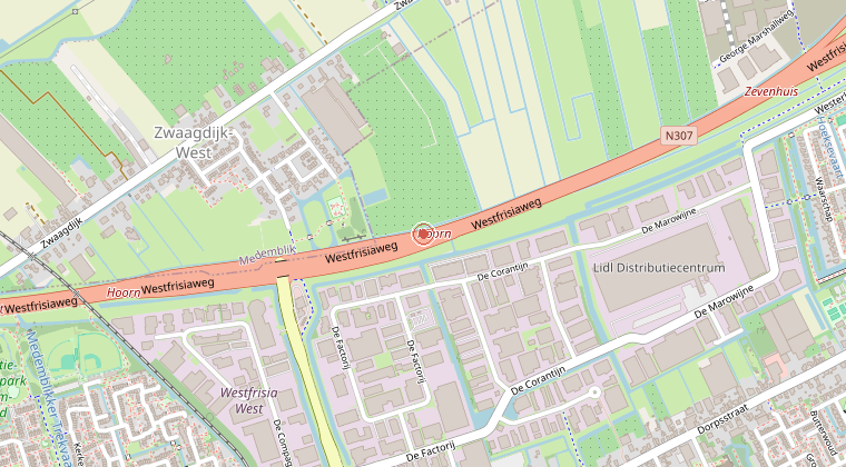 Kaart van de omgeving van de melding