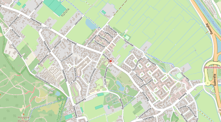 Kaart van de omgeving van de melding