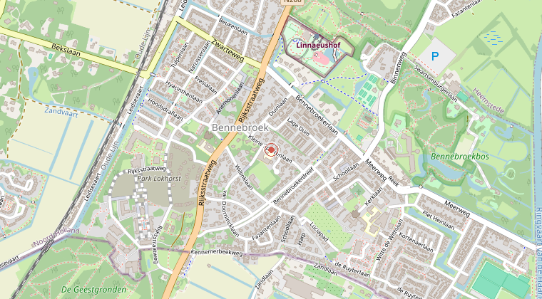 Kaart van de omgeving van de melding