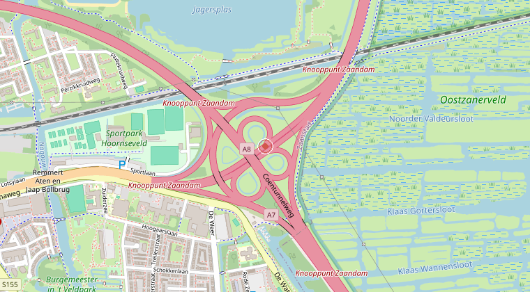 Kaart van de omgeving van de melding