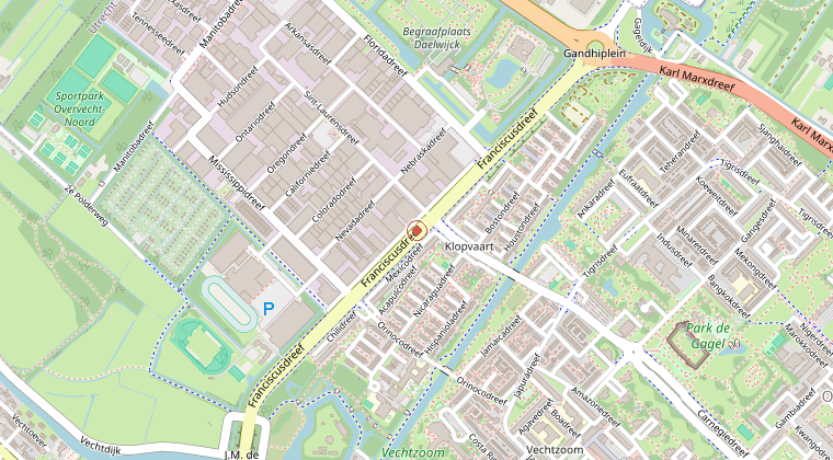 Kaart van de omgeving van de melding
