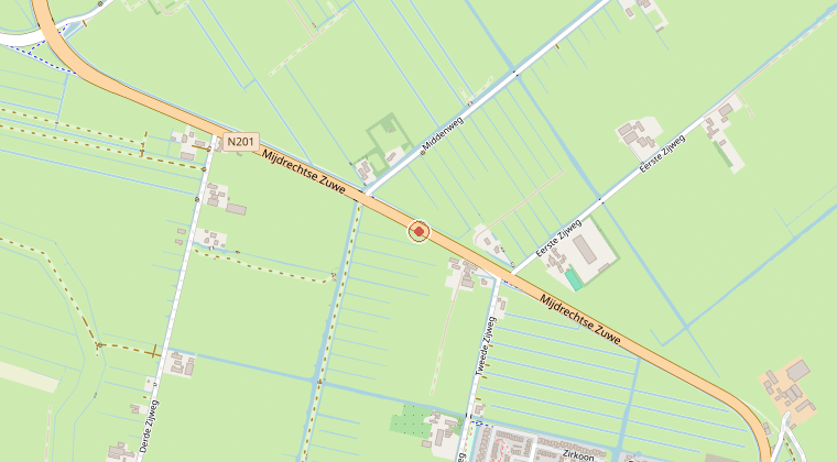 Kaart van de omgeving van de melding