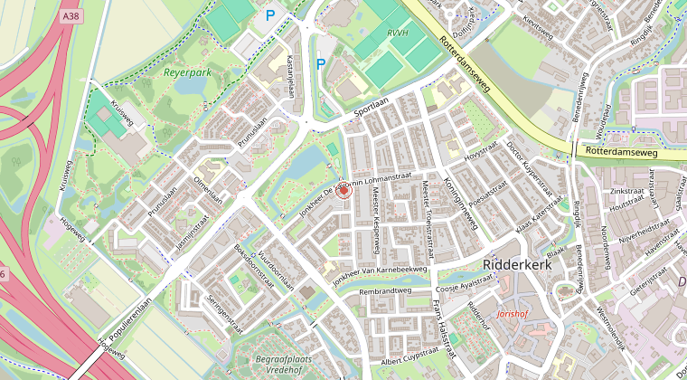 Kaart van de omgeving van de melding