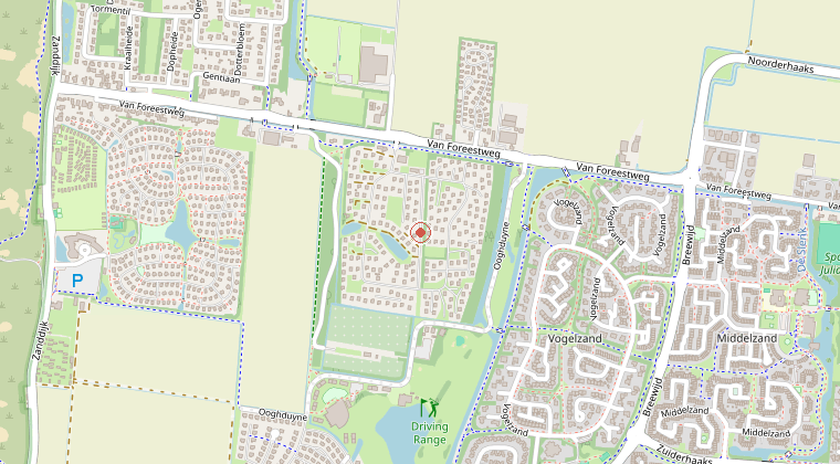 Kaart van de omgeving van de melding