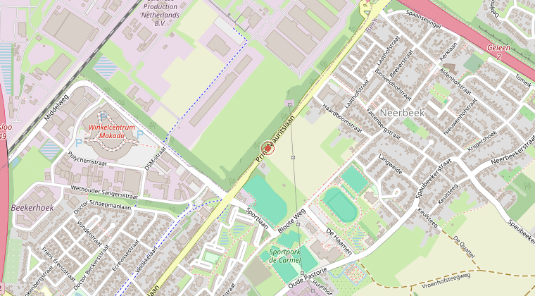 Kaart van de omgeving van de melding