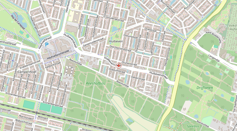 Kaart van de omgeving van de melding