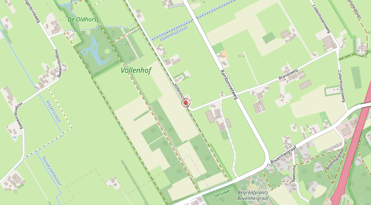 Kaart van de omgeving van de melding