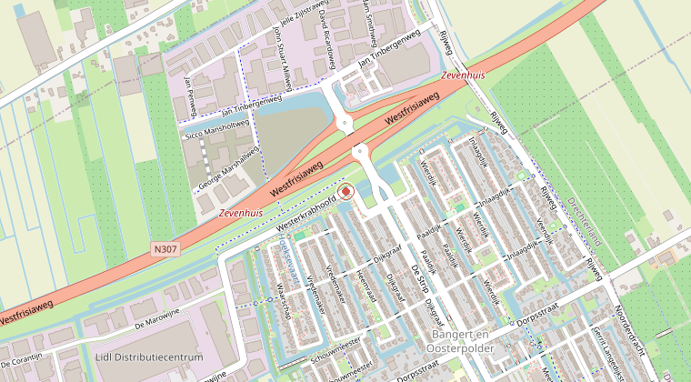 Kaart van de omgeving van de melding