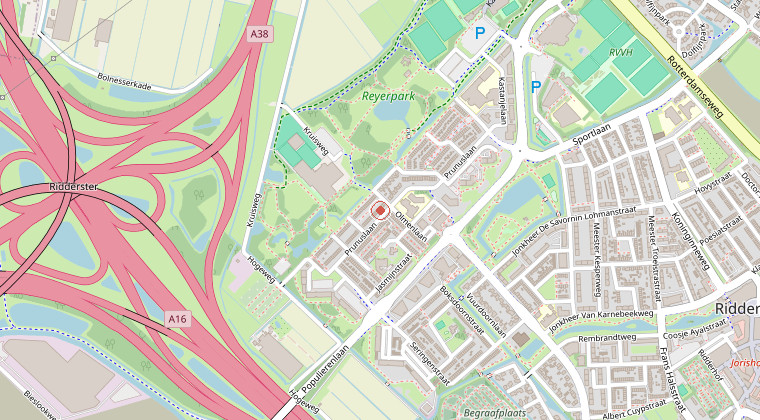 Kaart van de omgeving van de melding