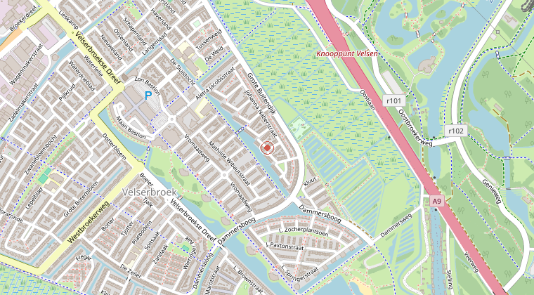 Kaart van de omgeving van de melding