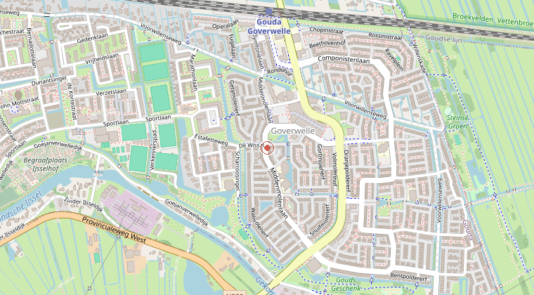 Kaart van de omgeving van de melding