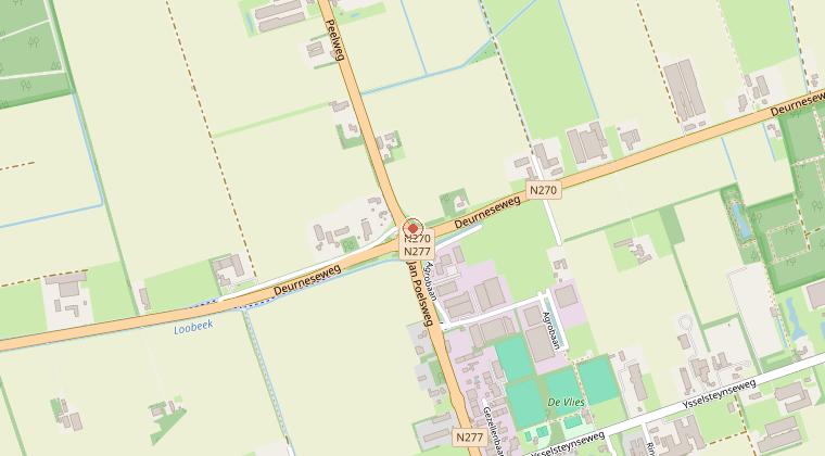 Kaart van de omgeving van de melding