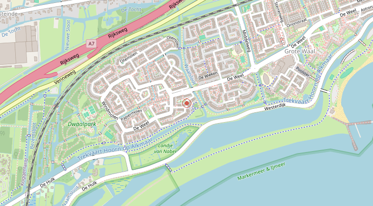 Kaart van de omgeving van de melding