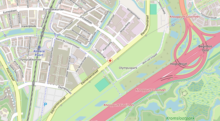 Kaart van de omgeving van de melding