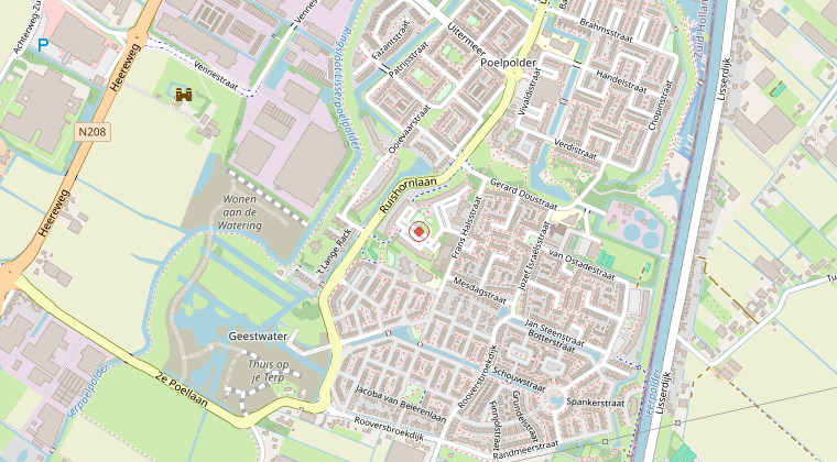 Kaart van de omgeving van de melding