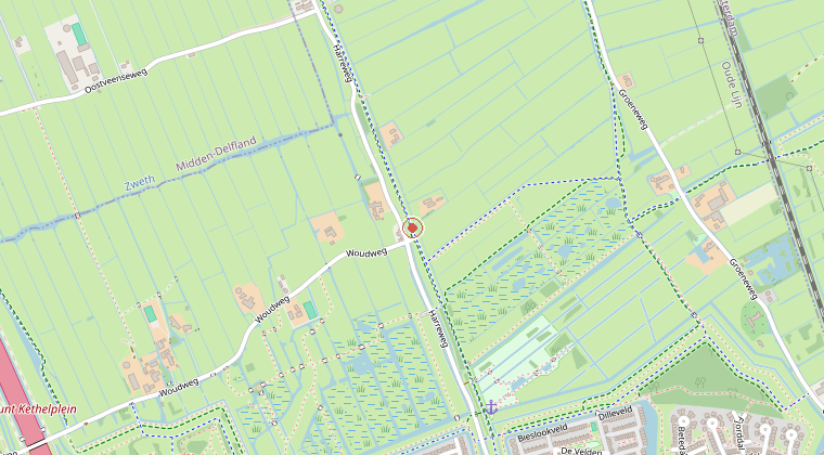 Kaart van de omgeving van de melding