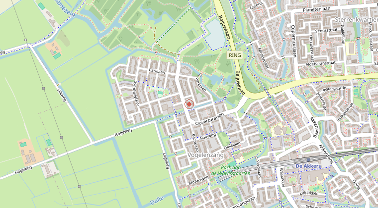 Kaart van de omgeving van de melding