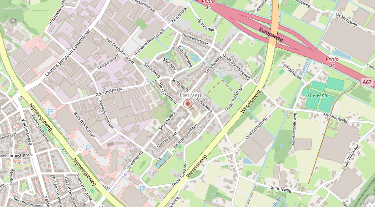 Kaart van de omgeving van de melding