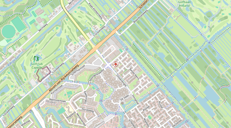 Kaart van de omgeving van de melding