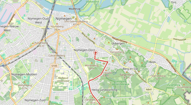 Kaart van de omgeving van de melding