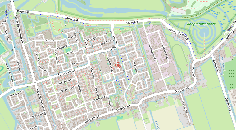 Kaart van de omgeving van de melding