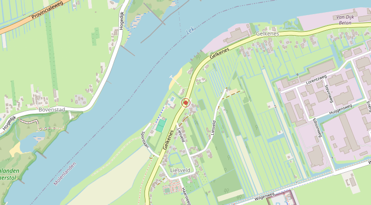 Kaart van de omgeving van de melding