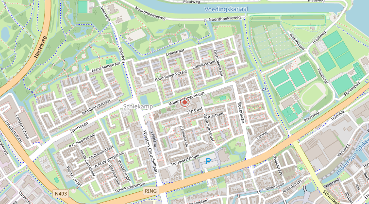 Kaart van de omgeving van de melding