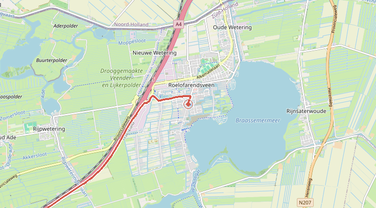 Kaart van de omgeving van de melding