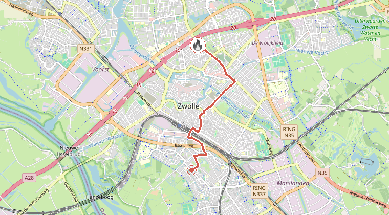 Kaart van de omgeving van de melding