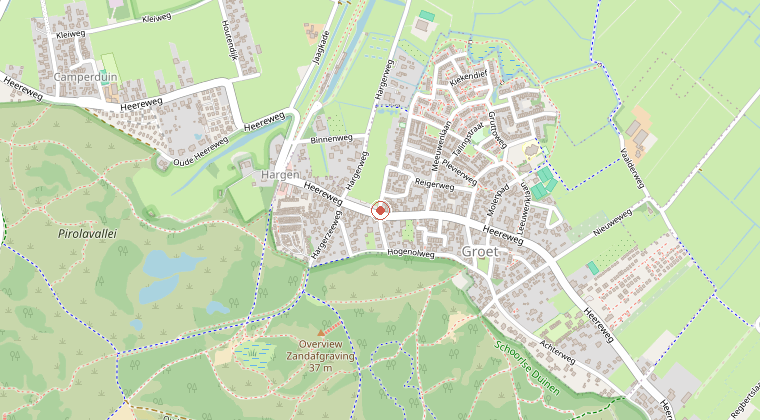 Kaart van de omgeving van de melding