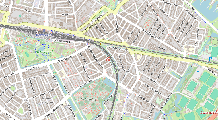 Kaart van de omgeving van de melding