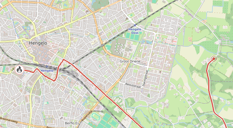Kaart van de omgeving van de melding