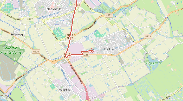 Kaart van de omgeving van de melding