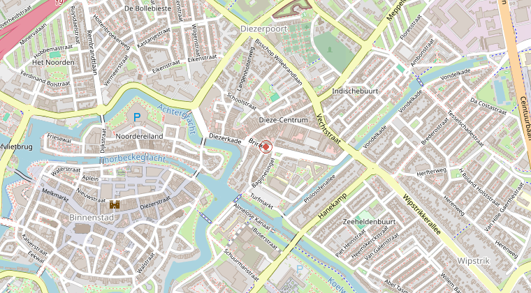 Kaart van de omgeving van de melding