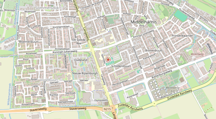 Kaart van de omgeving van de melding