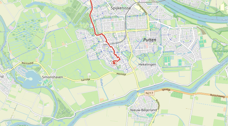 Kaart van de omgeving van de melding