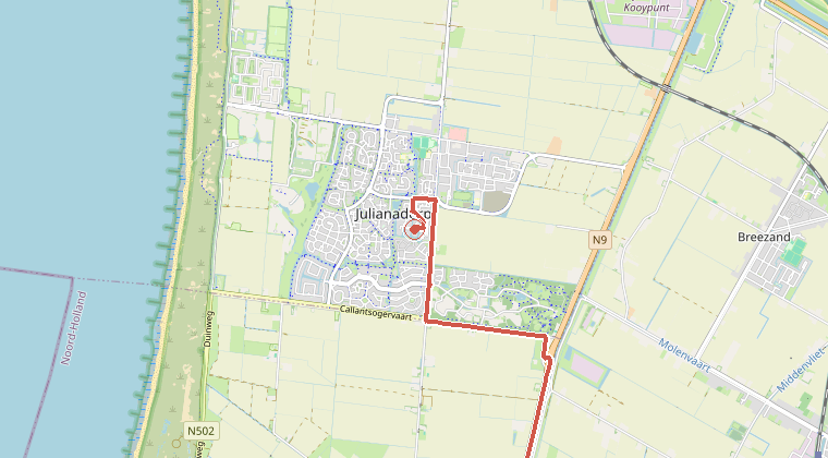Kaart van de omgeving van de melding