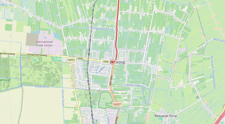 Kaart van de omgeving van de melding